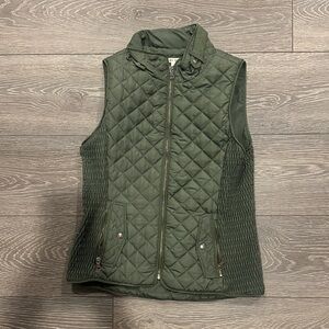 Miami Quilted Olive Vest for Women